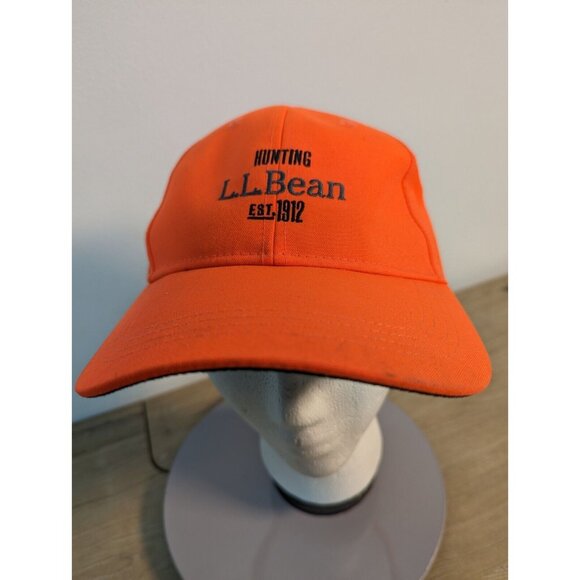 LL Bean 1912 Hunting Adjustable Pathfinder Hat Outdoor Neon Orange Embroidered - Picture 2 of 8